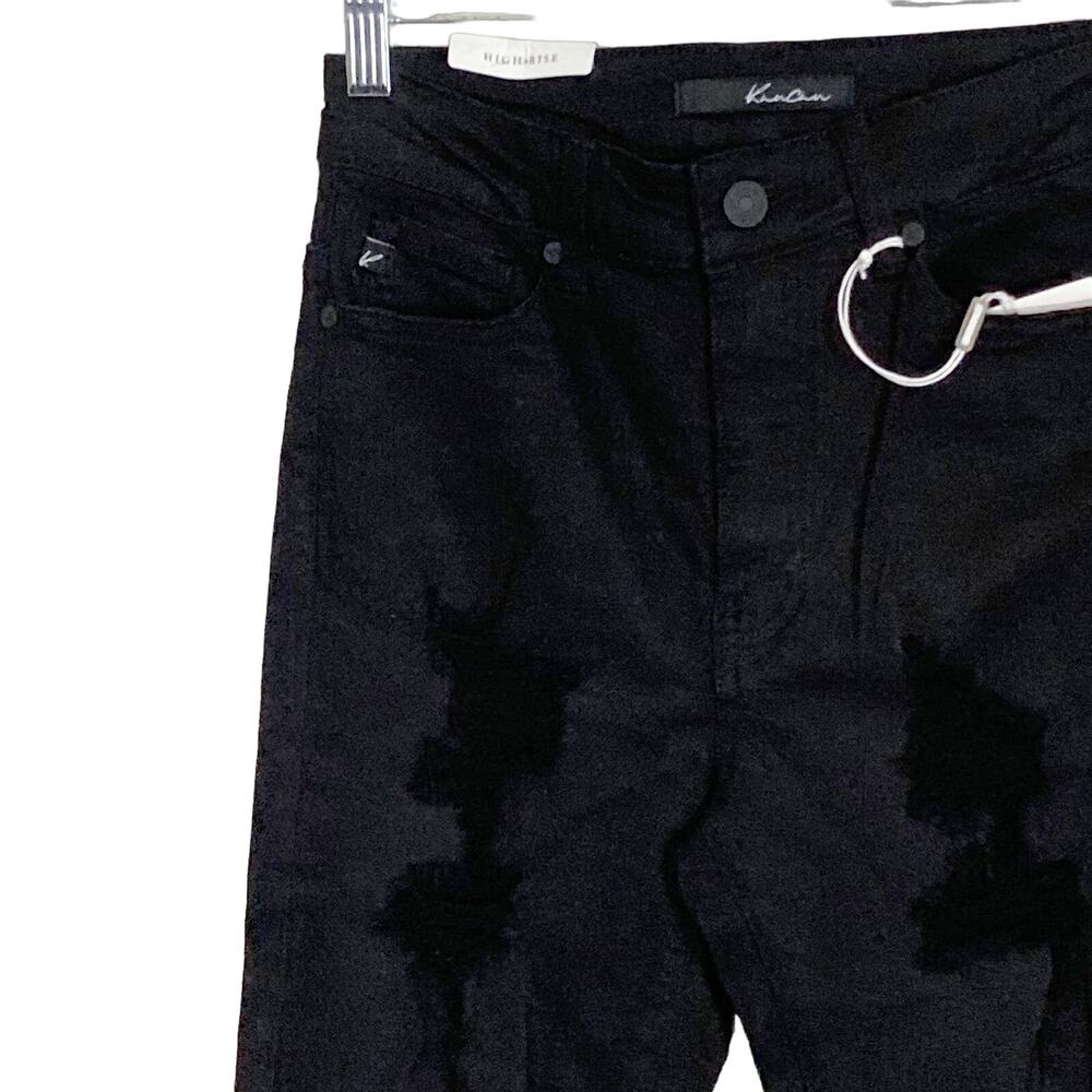 KanCan Jeans Ripped Shredded Skinny Women's Size 3/25 High Rise Waist Black NWT - Picture 12 of 16